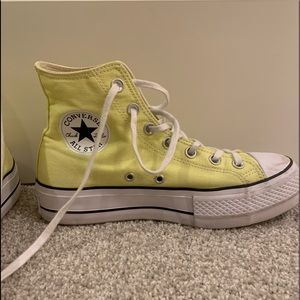 platform yellow high top converse size 7.5